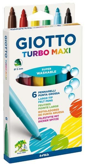 Picture of MARKERS THICK 6 COLORS TURBO GIOTTO