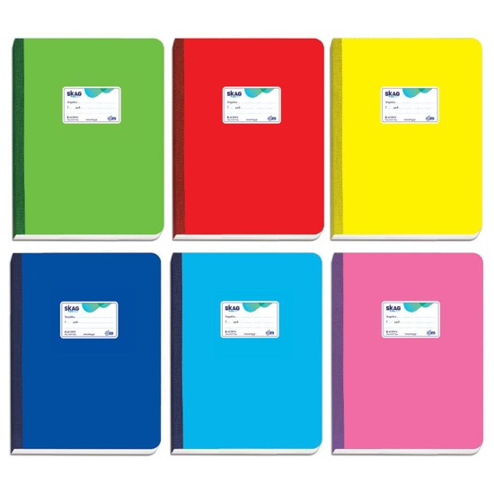 Picture of NOTEBOOK LINEN SKAG SUPER INTERNATIONAL A4 60SH STRIPED 70GR DIFFERENT COLORS