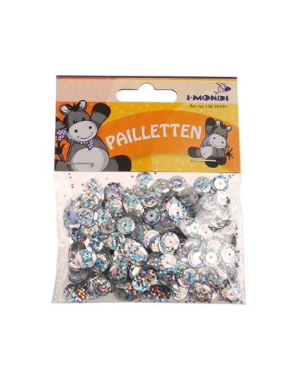 Picture of SPANGLES DECORATIVE SILVER IRIDIZON COLOR 9 MM 15 G CLIPPONDI