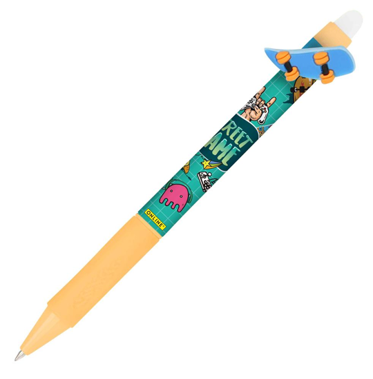 Picture of PEN GEL WITH BUTTON MAGIXX FUN SPORTS SKATE WITH BLUE ERASABLE INK ONLINE