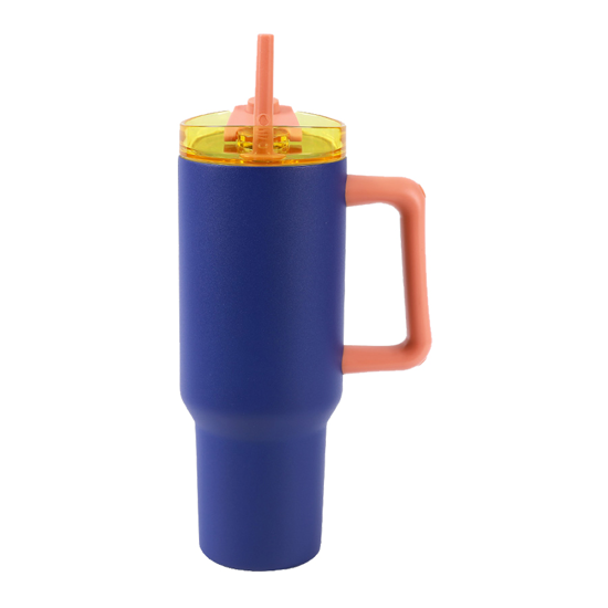 Picture of MUG THERMOS WITH HANDLE I DRINK ID0251 TRAVEL MUG 1200ML TWO COLOR BLUE - PINK