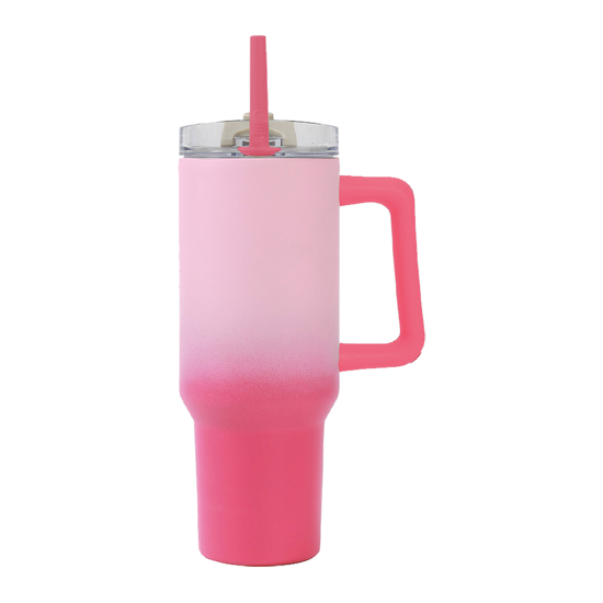 Picture of MUG THERMOS WITH HANDLE I DRINK ID0252 TRAVEL MUG 1200ML MACARON TWO COLOR FUCHSIA - PINK