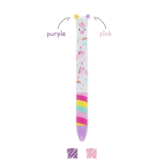 Picture of Pen Two Colour Ballpoint Unicorn - Click&Clack Legami