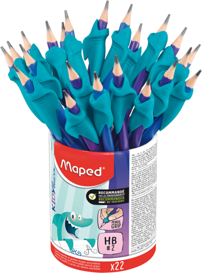 Picture of PENCIL MAPED HB KIDY WITH GUIDE AND ERASER 2 COLORS BLUE-PURPLE