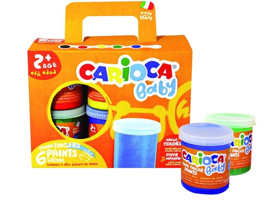 Εικόνα της Δακτυλομπογιές Carioca Baby 2+ 6 χρώματα x 80ml