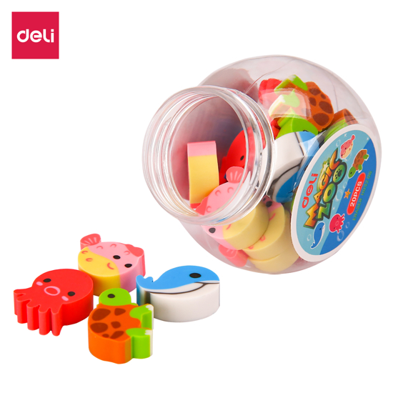 Picture of ERASERS MINI ANIMAL DELI BOX 20PCS. 50x50x54mm MAGIC ZOO