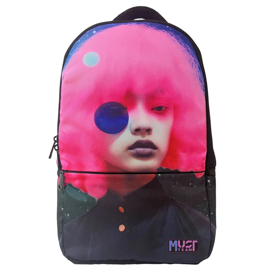 Picture of BACKPACK MUST ART 29X16X45CM 1 CENTRAL CASE GIRL PINK HAIR