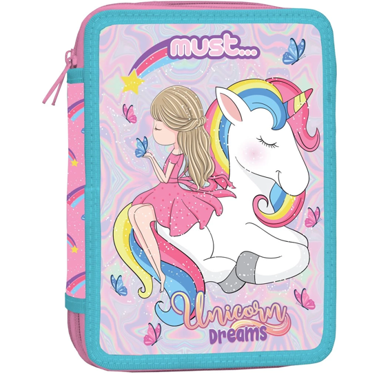 Picture of School Pencil Case Double Full Unicorn Dreams Must