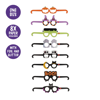 Picture of Set of 8 Pairs of Paper Halloween Party Eyeglasses Legami