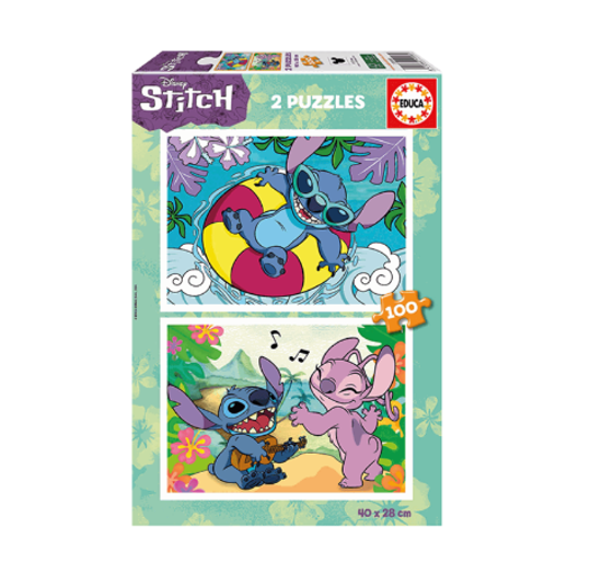 Picture of PUZZLE 6+ 100 PIECES 2 DESIGNS 31.6x21.7x4.6cm DISNEY STITCH EDUCA