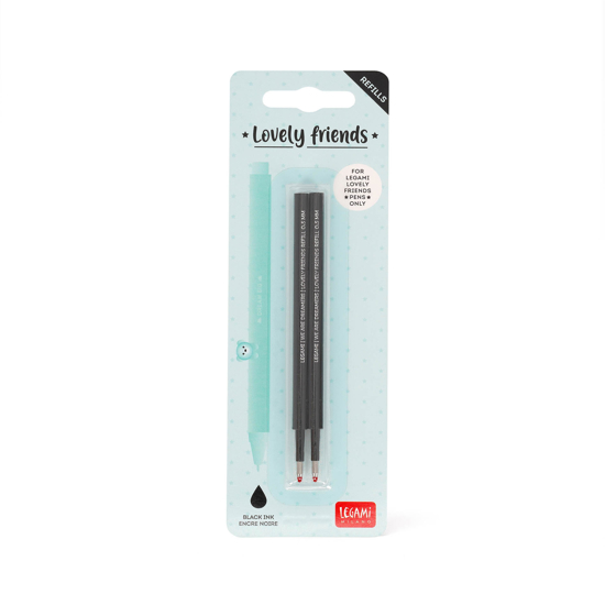 Picture of Set of 2 Gel Pen Spare Parts - Lovely Friends Legami Black