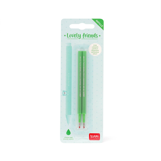 Picture of Set of 2 Gel Pen Spare Parts - Lovely Friends Legami Green