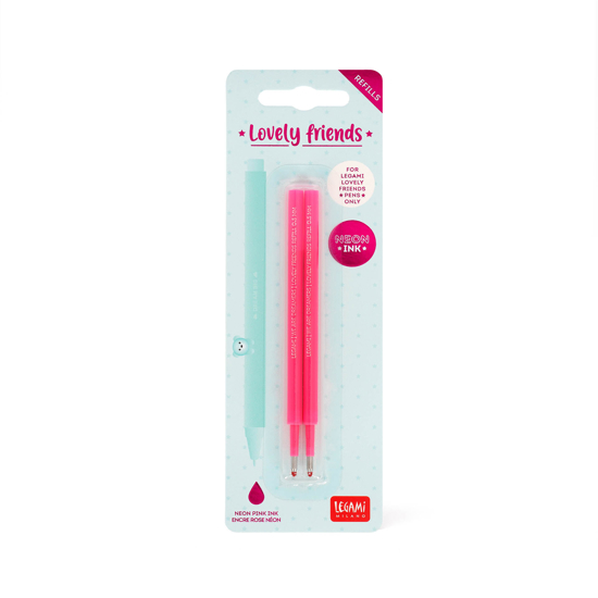 Picture of Set of 2 Gel Pen Spare Parts - Lovely Friends Legami Neon Pink