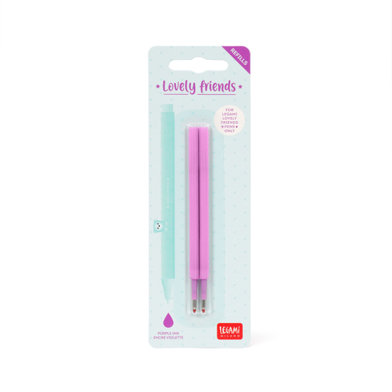 Picture of Set of 2 Gel Pen Spare Parts - Lovely Friends Legami Purple