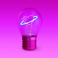 Picture of Lightbulb Shaped Table Lamp Planet Heart - Bulb Fiction Legami