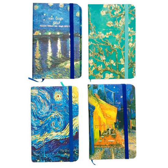 Picture of NOTEBOOK VAN GOGH 14x21cm 80Φ STRIPED WITH PEN CASE