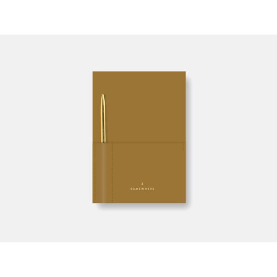 Picture of Notebook Ruled A5 & Pen Somewhere Vegan Leather Camel